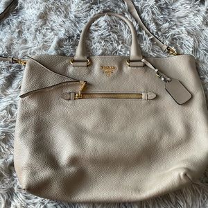 Prada leather Tan Tote Bag